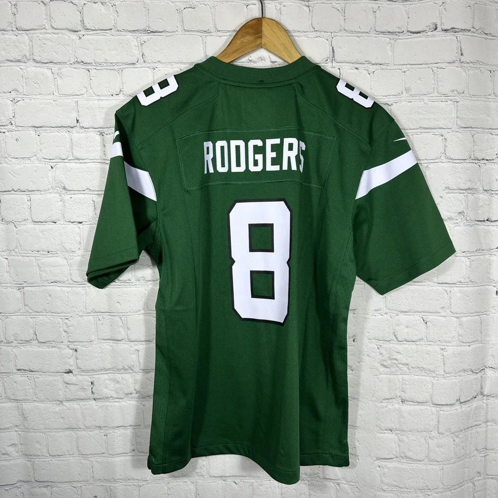 New York Jets NFL Nike Kids Jersey #8 Aaron Rodgers Large Football NWT